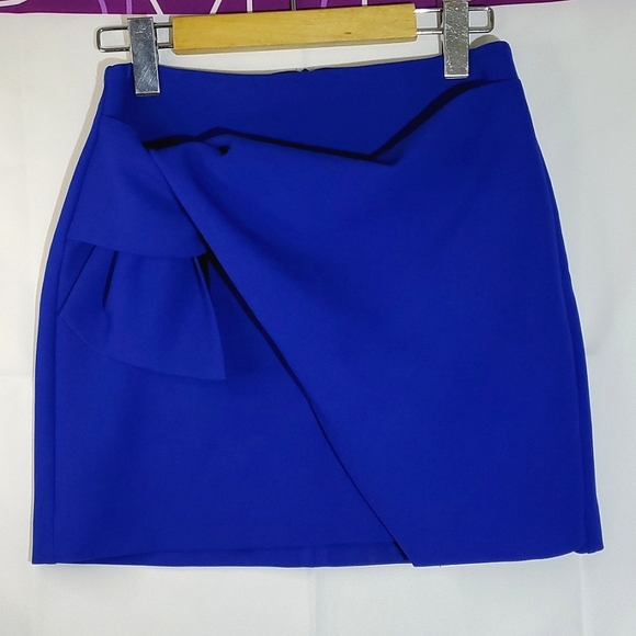 Zara Dresses & Skirts - Zara Basic Collection Cobalt Blue Faux Wrap Mini Skirt - Size XSmall